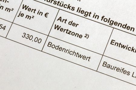 Foto: Dokument mit Bodenrichtwert